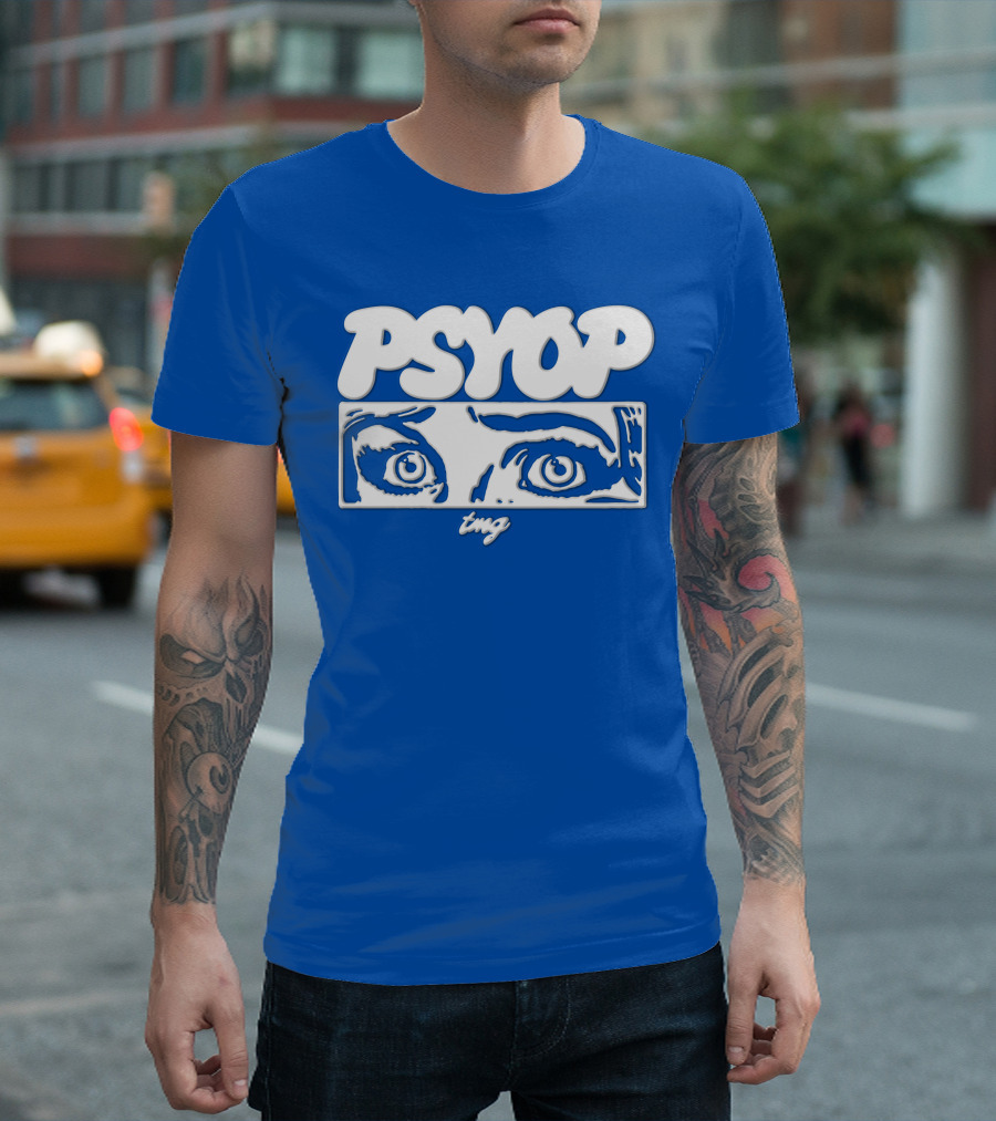 PSYOP TMG Eye Design Crewneck T-Shirt