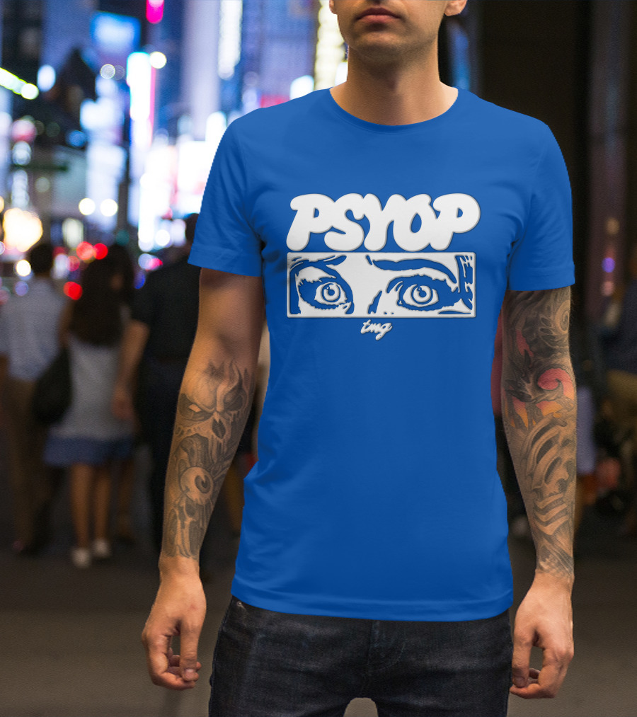 PSYOP TMG Eye Design Crewneck T-Shirt