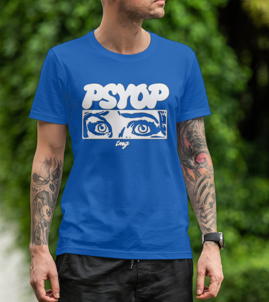 PSYOP TMG Eye Design Crewneck T-Shirt