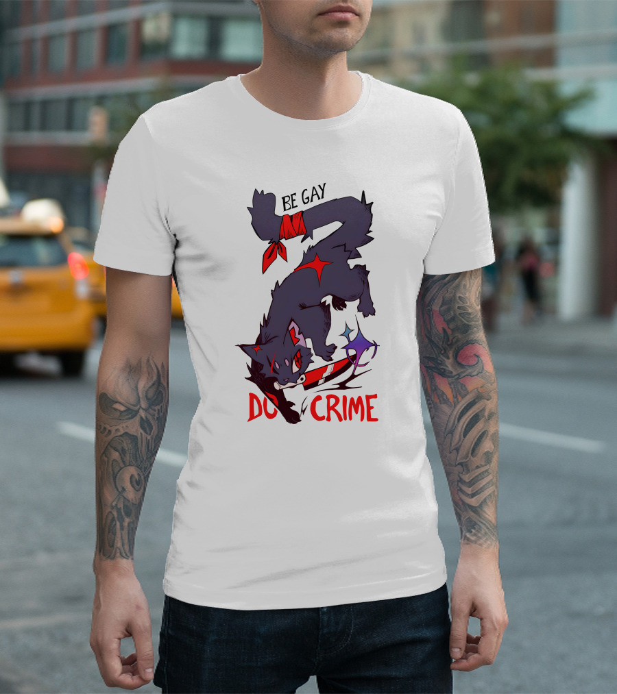 Saltmalkin Merch Laney Be Gay Do Crime Cat T-Shirt