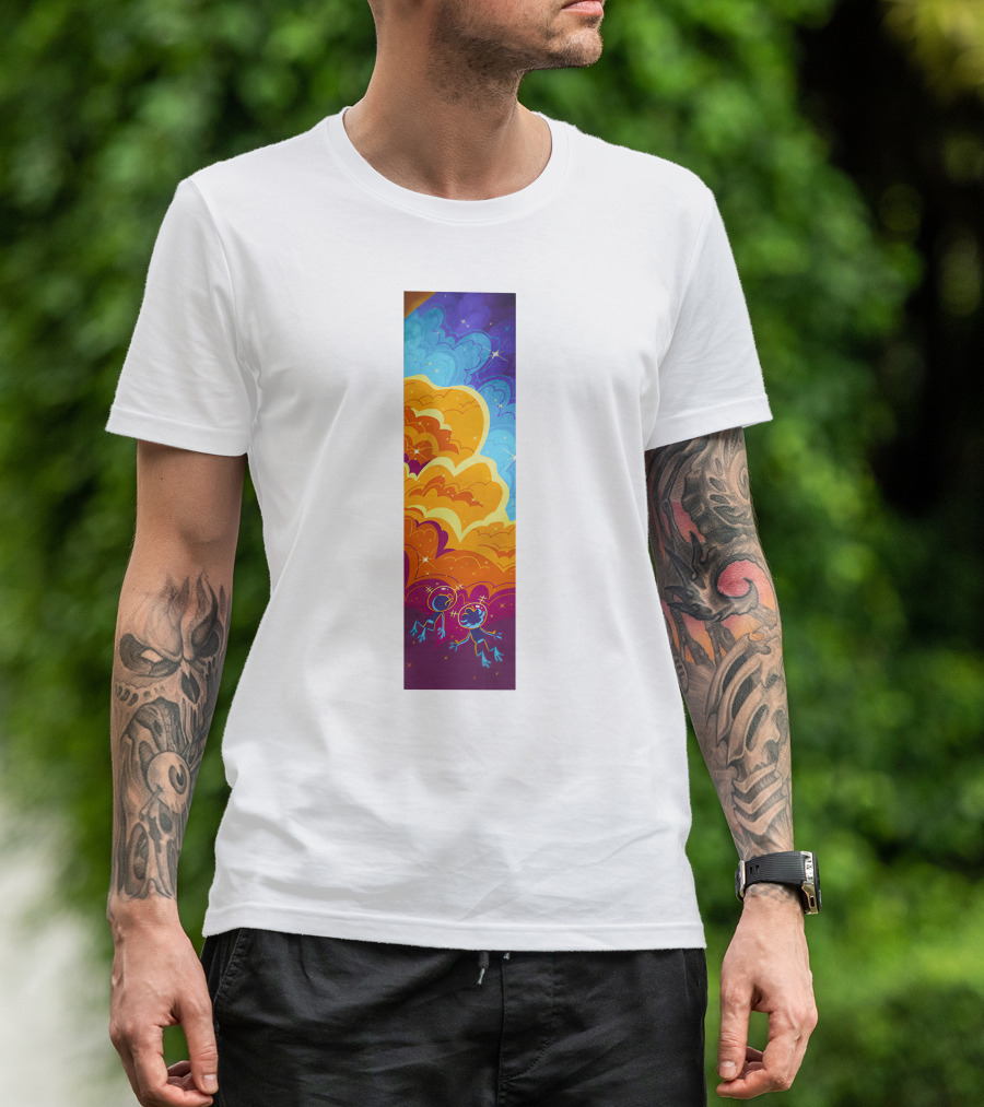 Space Frogs Cosmic Spliffs Psychedelic Sky Clouds Galaxy Stars T-Shirt