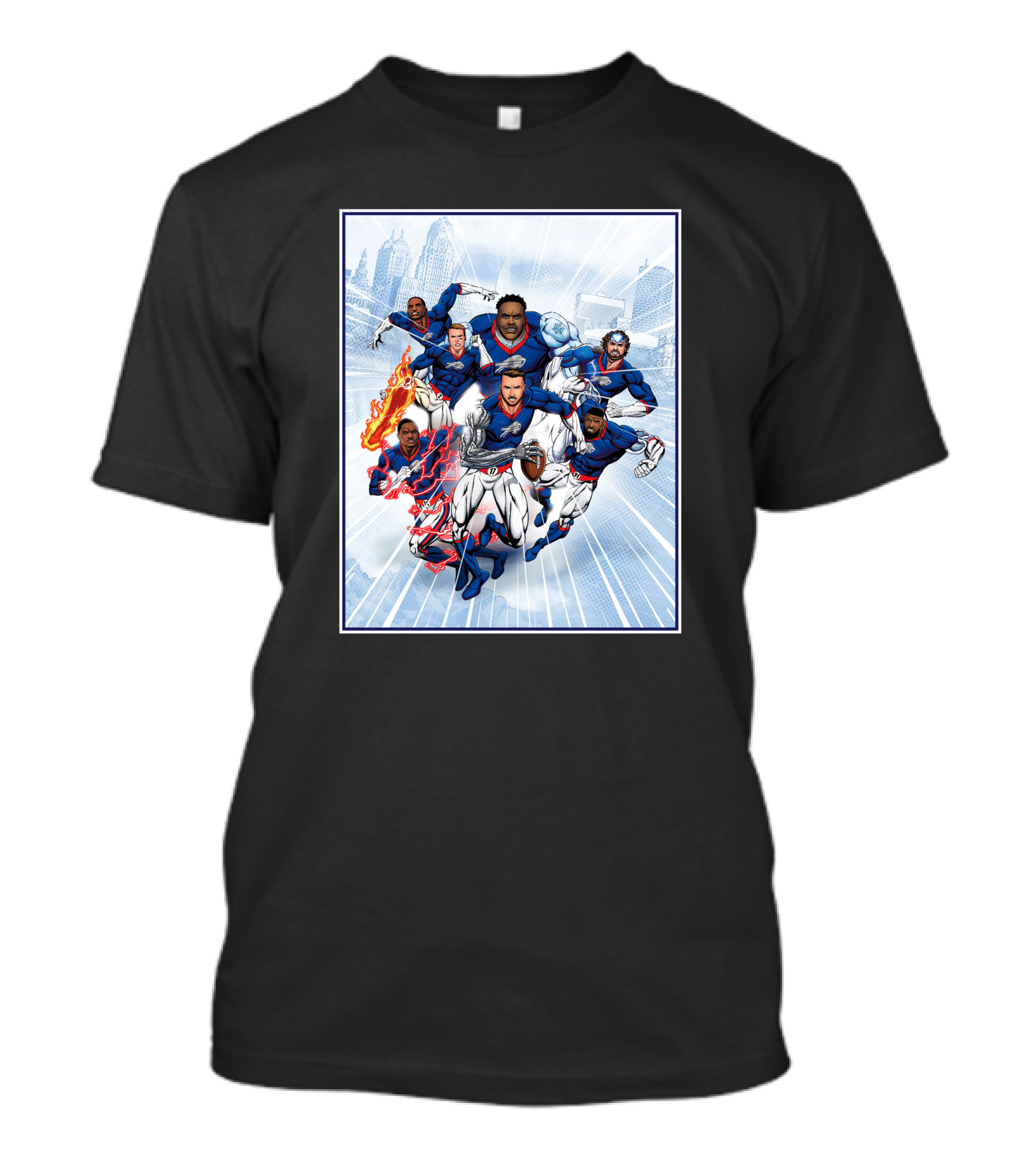 Bills Super Hero Team Charging Forward T-Shirt