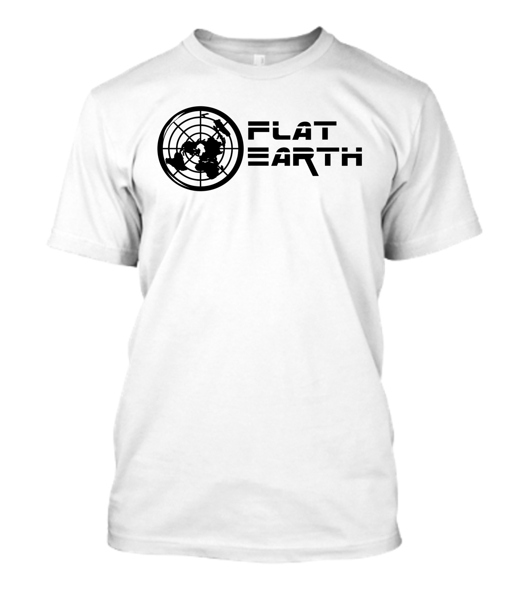 Flat Earth Circle World Map T-Shirt