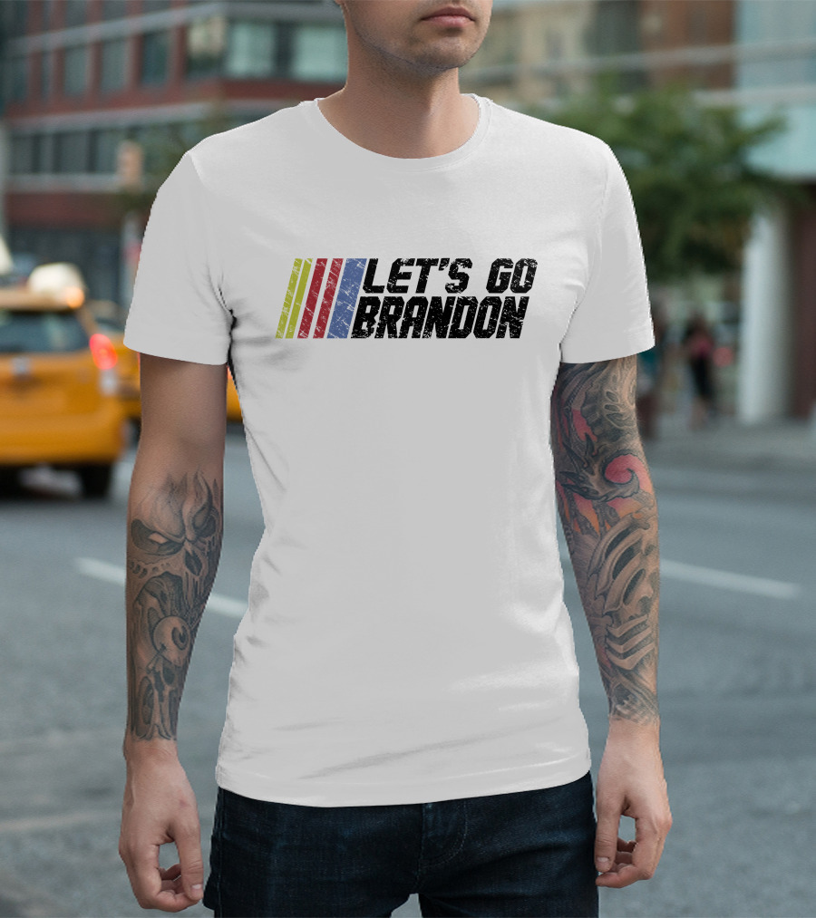 LET'S GO BRANDON Racing Stripes T-Shirt