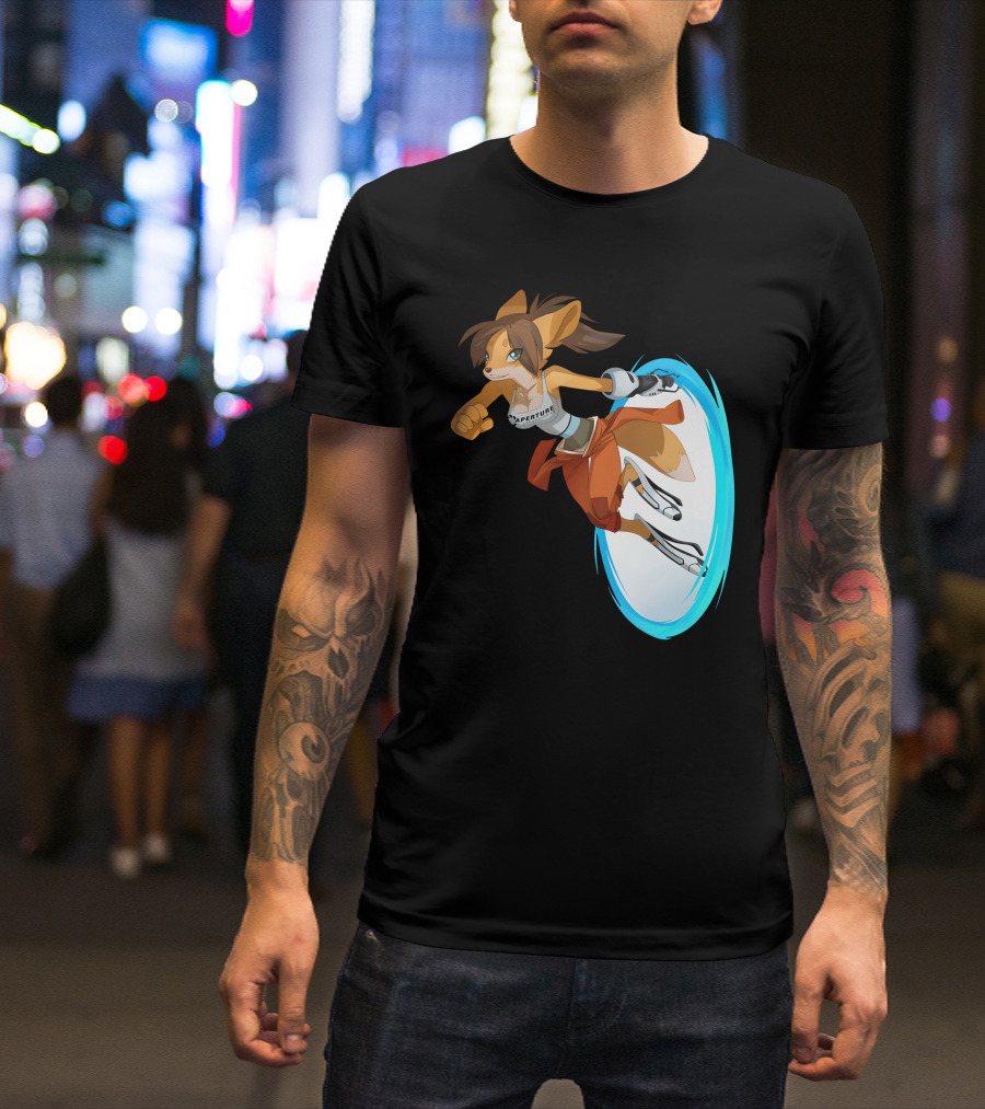 Aperture Laboratories Fox Chell Portal Sajira Stormi Folf Adventure T-Shirt