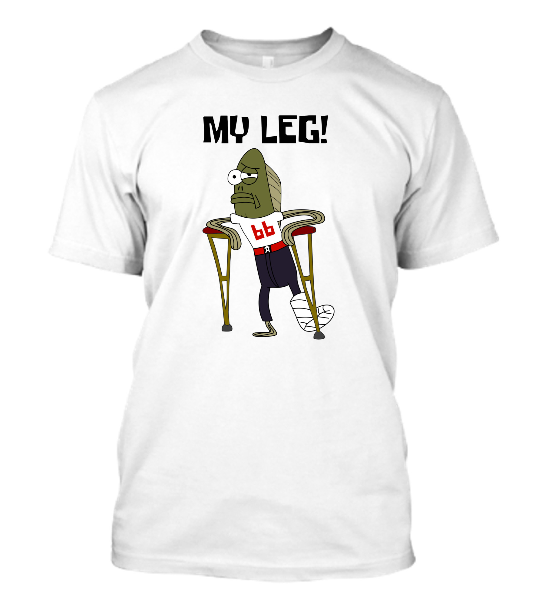 Ryan Jensen SpongeBob My Leg 66 Crutches T-Shirt