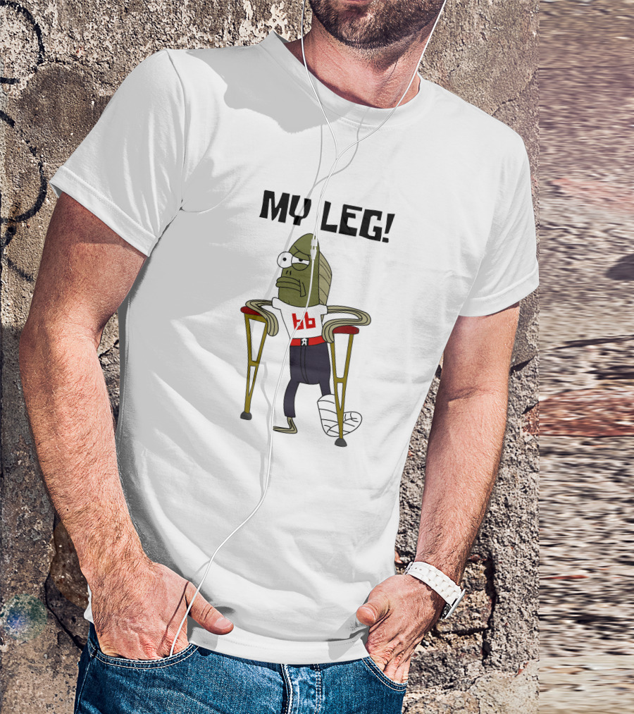 Ryan Jensen SpongeBob My Leg 66 Crutches T-Shirt