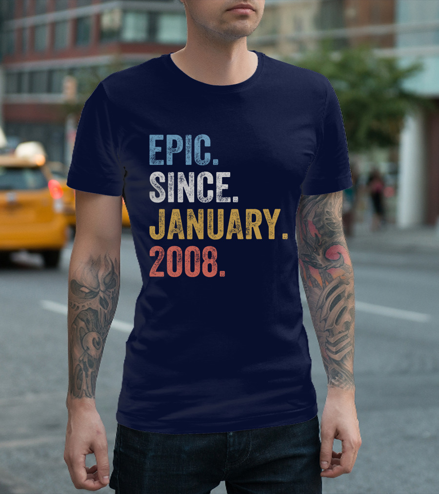 Retro Epic Since January 2008 My Birthday Ted Nivison T-Shirt