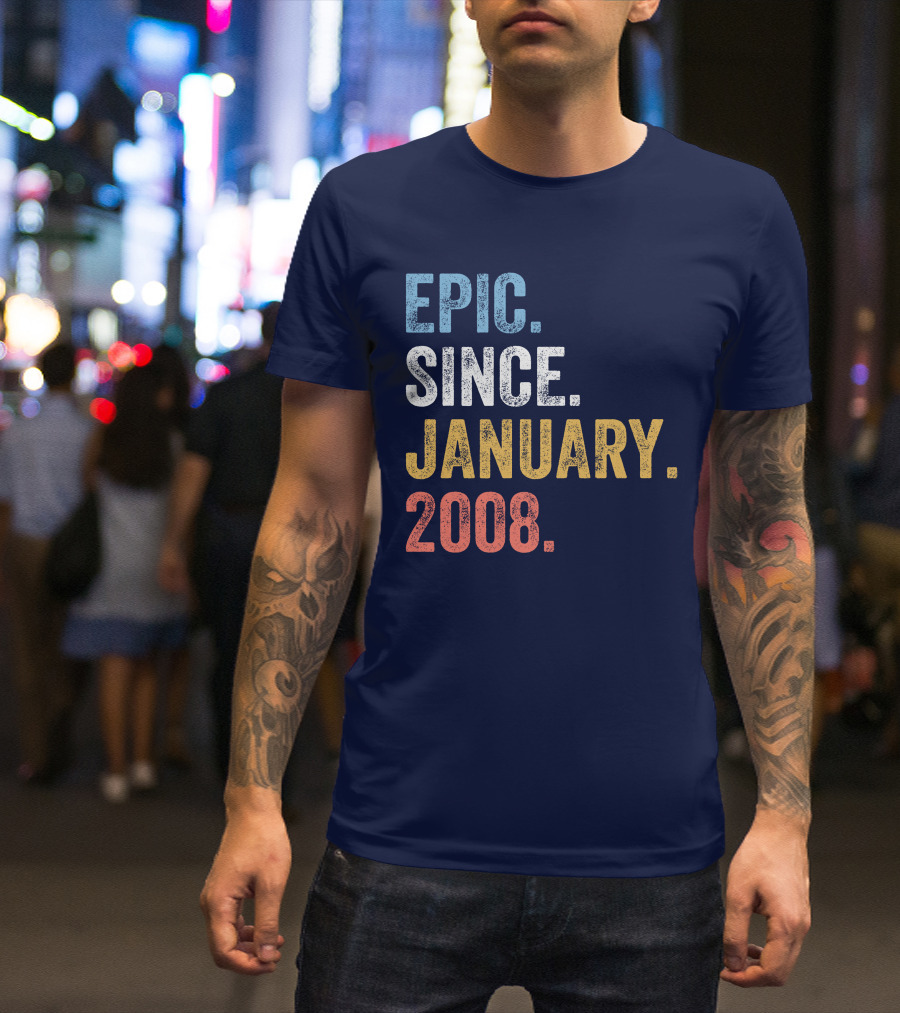Retro Epic Since January 2008 My Birthday Ted Nivison T-Shirt