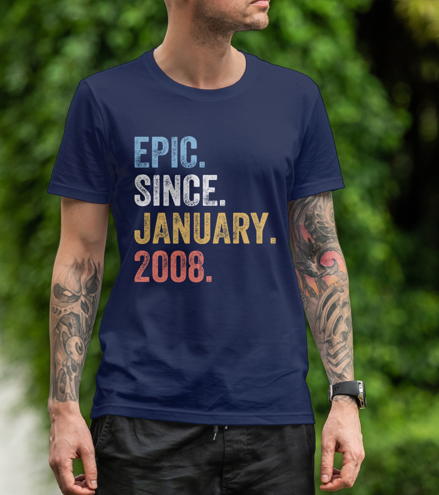 Retro Epic Since January 2008 My Birthday Ted Nivison T-Shirt