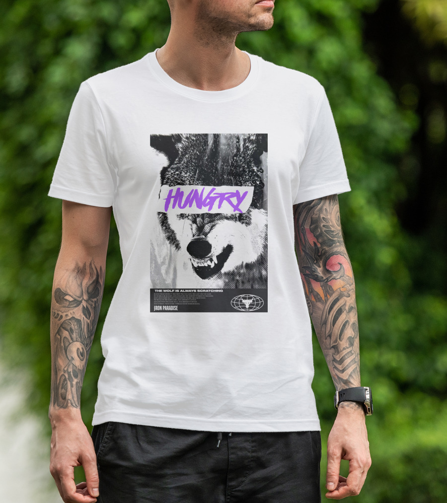 Hungry Wolf The Wolf Is Always Scratching Iron Paradise T-Shirt