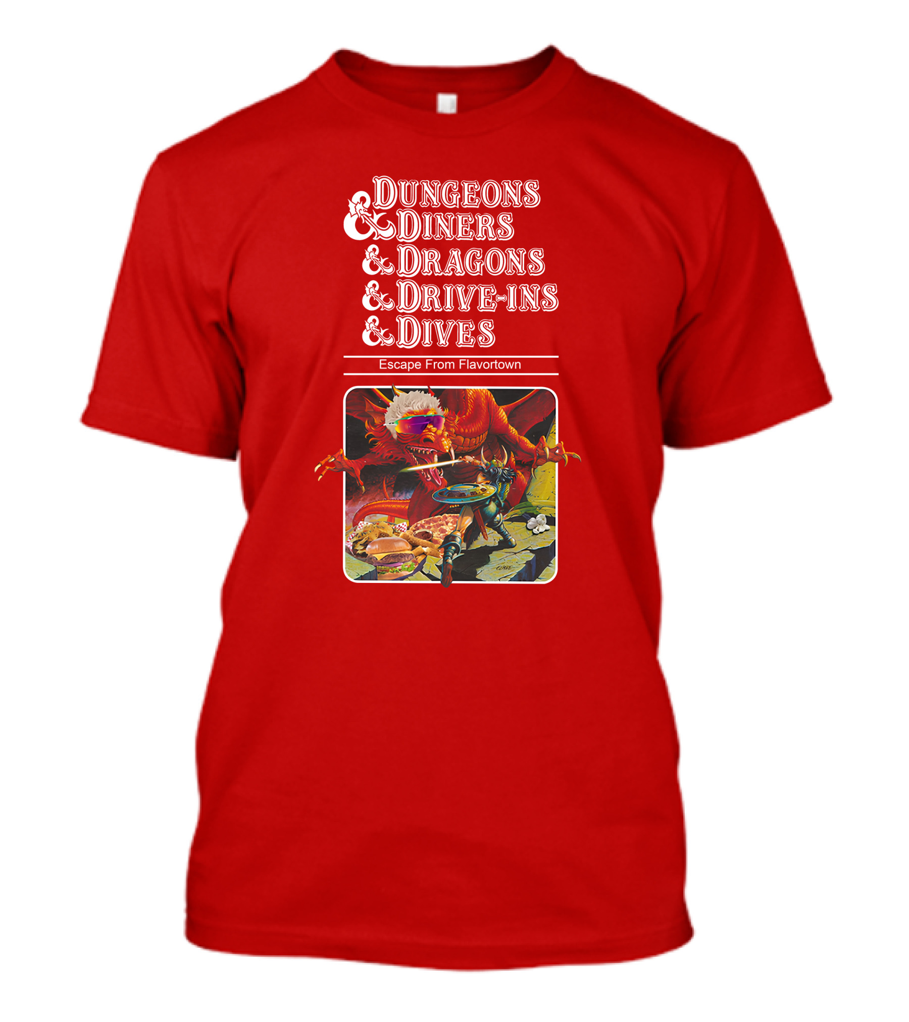 Dungeons Diners Dragons Drive-Ins Dives Escape From Flavortown Fantasy Adventure Cooking Showdown T-Shirt
