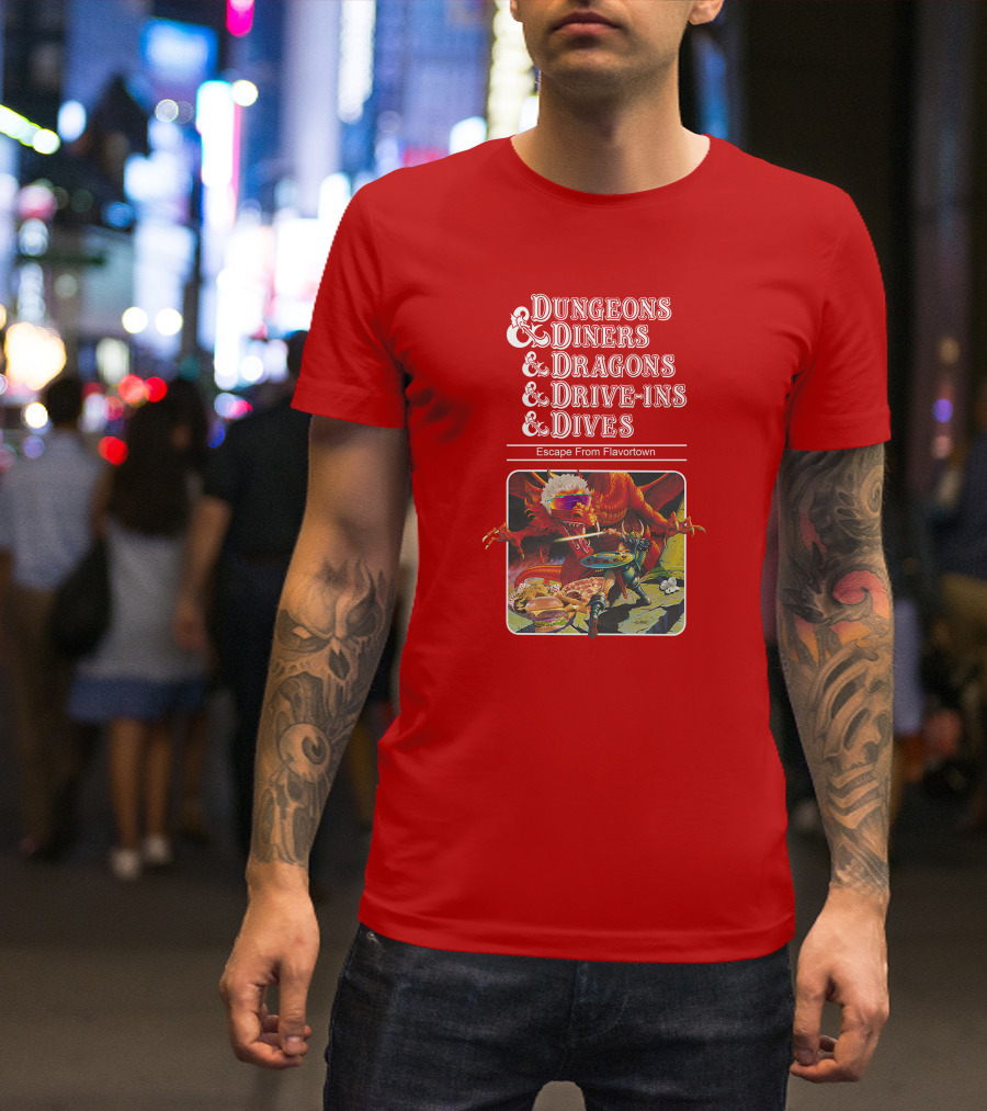 Dungeons Diners Dragons Drive-Ins Dives Escape From Flavortown Fantasy Adventure Cooking Showdown T-Shirt