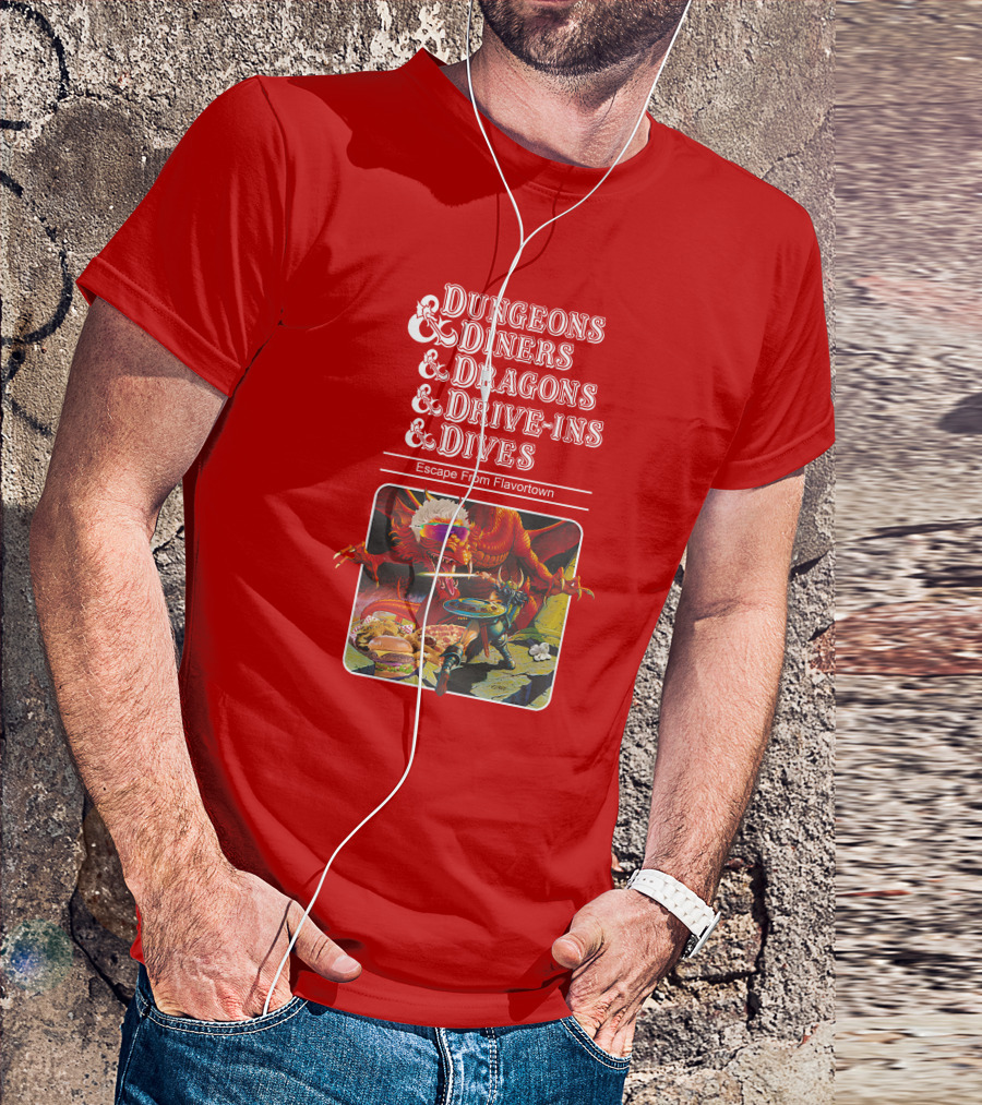 Dungeons Diners Dragons Drive-Ins Dives Escape From Flavortown Fantasy Adventure Cooking Showdown T-Shirt