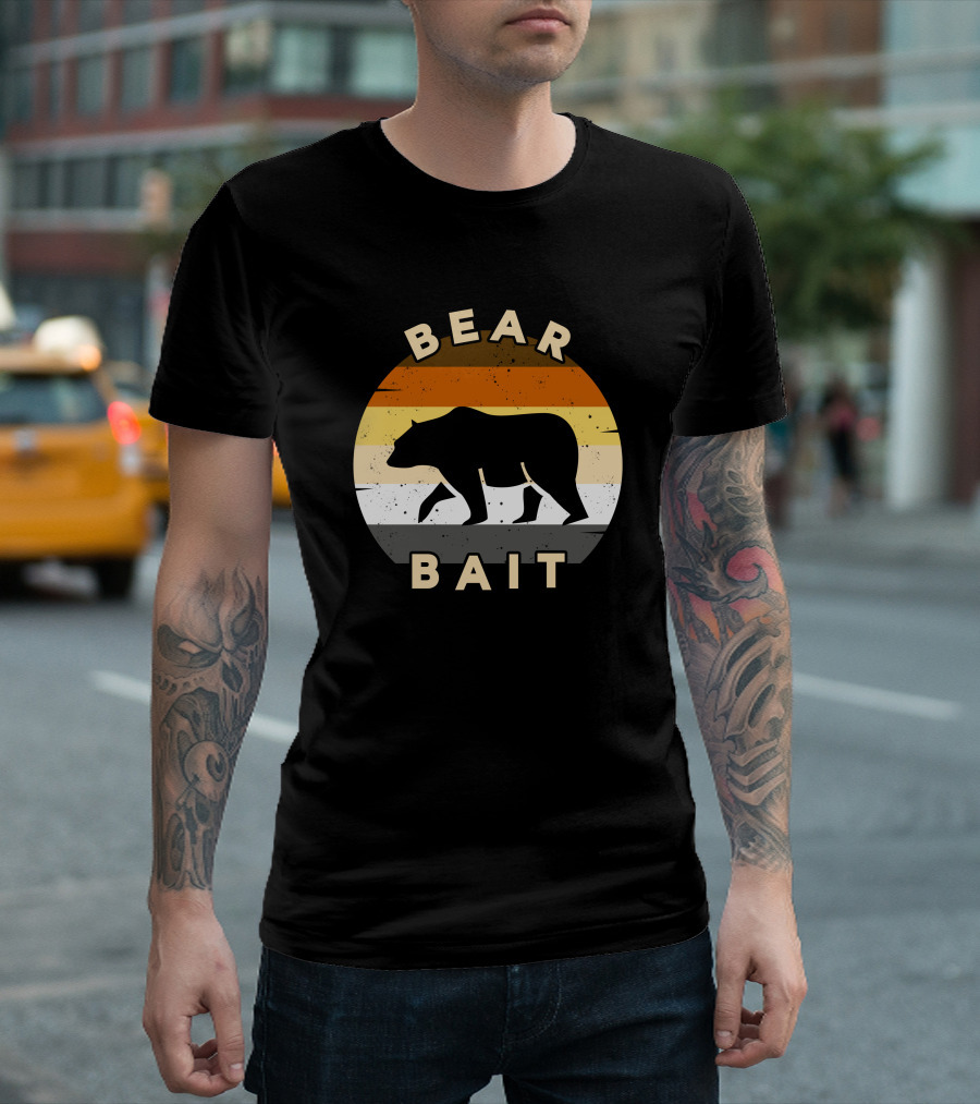 BEAR BAIT Vintage Retro Striped Circle T-Shirt