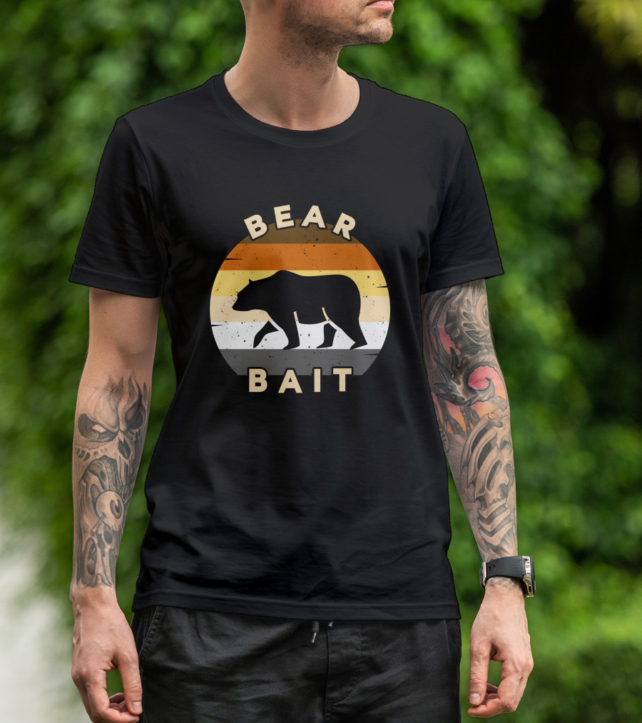 BEAR BAIT Vintage Retro Striped Circle T-Shirt