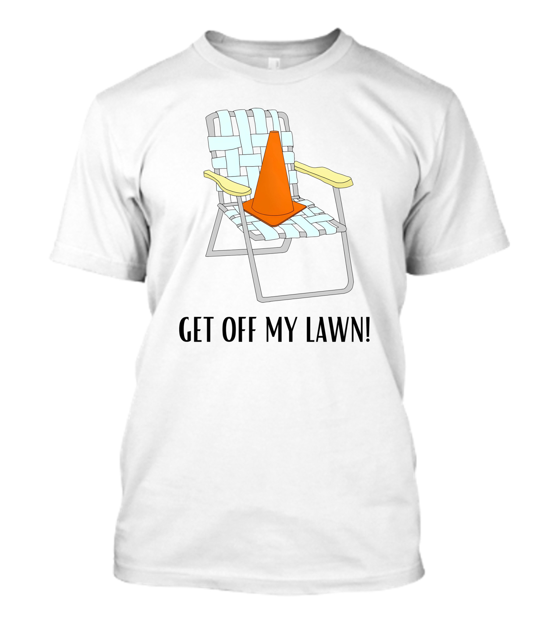 Jake Crain Get Off My Lawn Chair With Traffic Cone T-Shirt