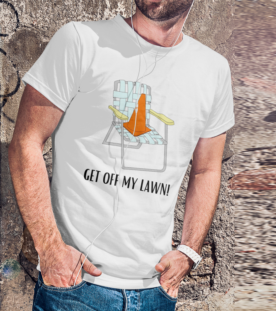 Jake Crain Get Off My Lawn Chair With Traffic Cone T-Shirt
