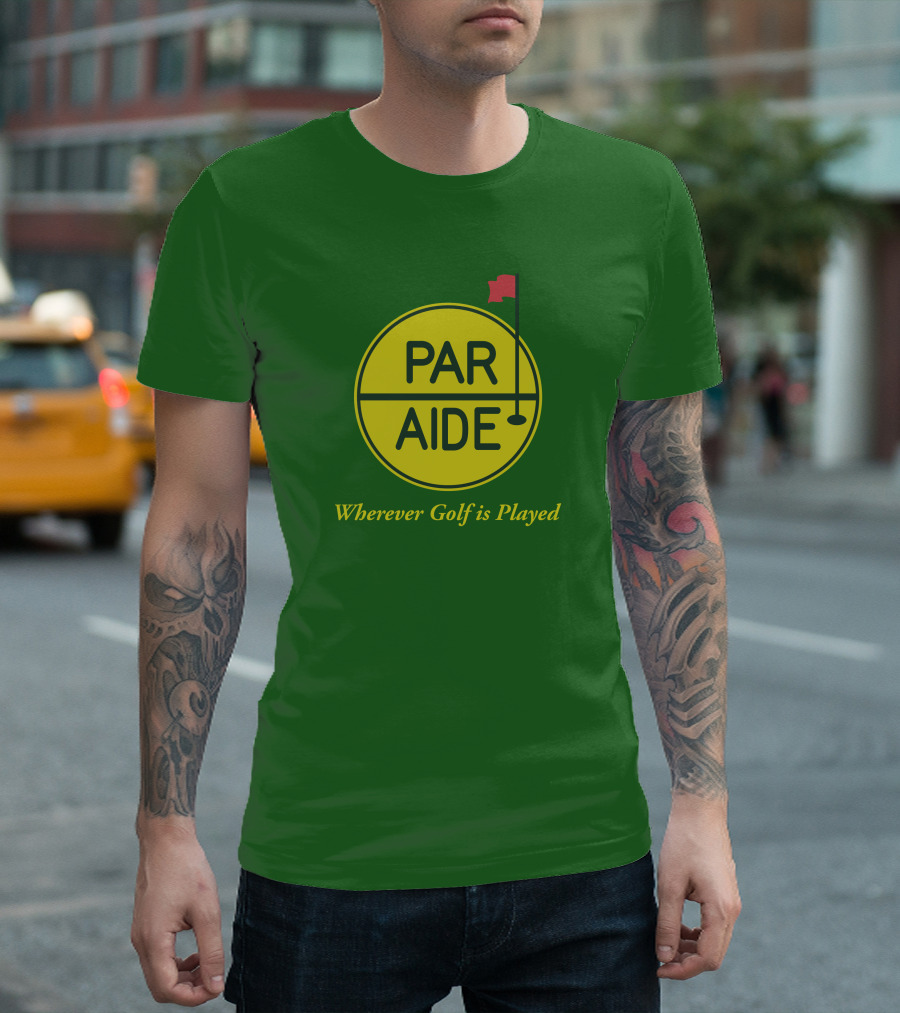 Par Aide Wherever Golf Is Played Circle with Flag T-Shirt