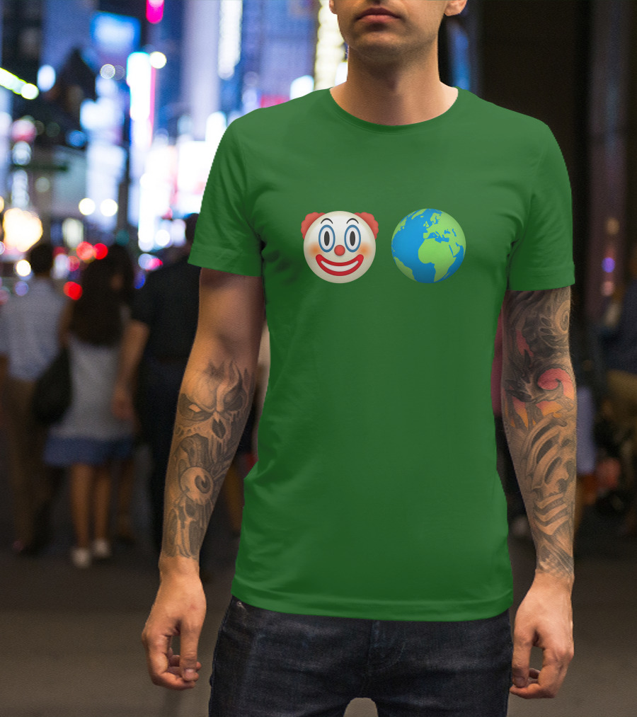 Clown Face Globe Emoji Clown World T-Shirt