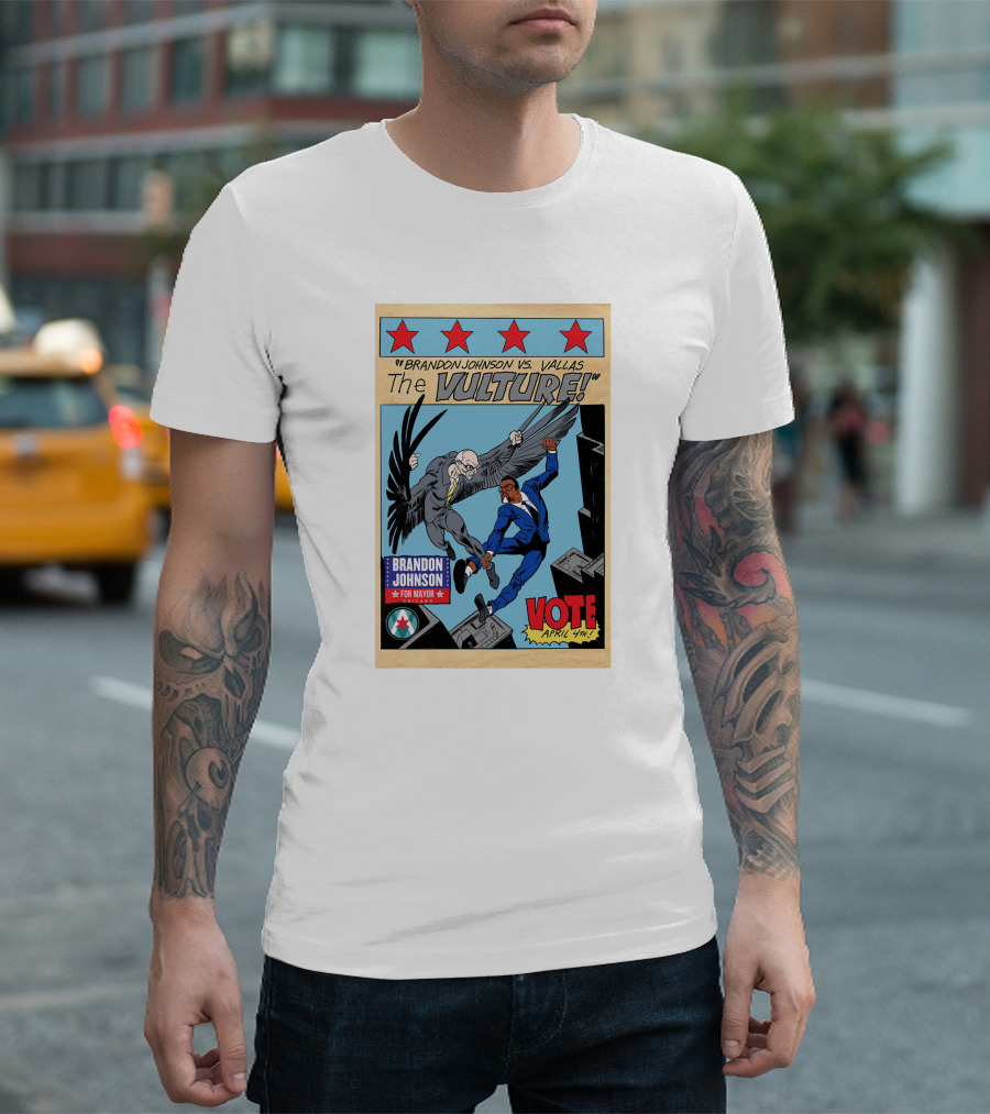Brandon Johnson Vs. Vallas The Vulture Chicago Vote April 4th T-Shirt