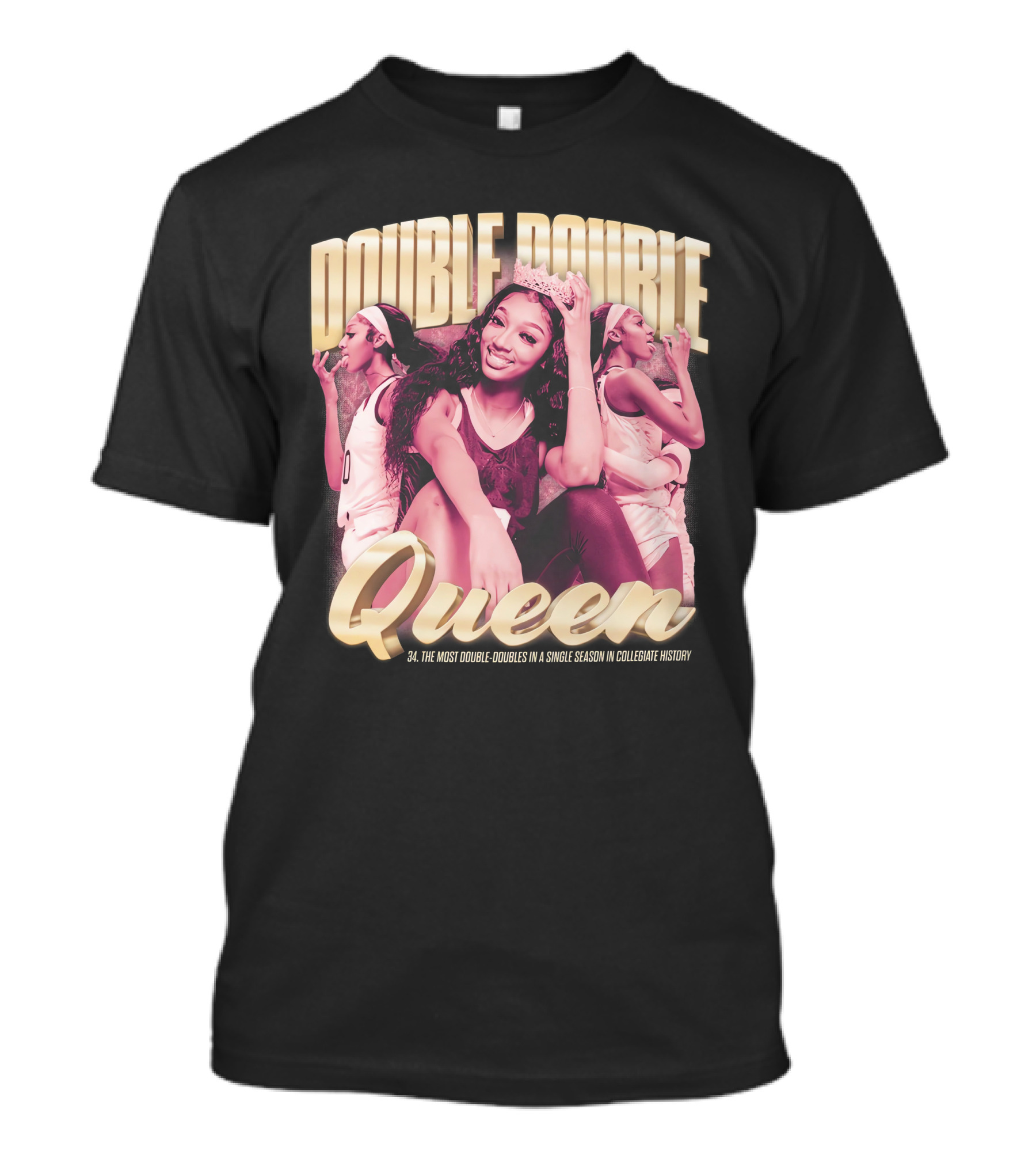 Double Double Queen 34 Most Double-Doubles In A Single Season In Collegiate History T-Shirt