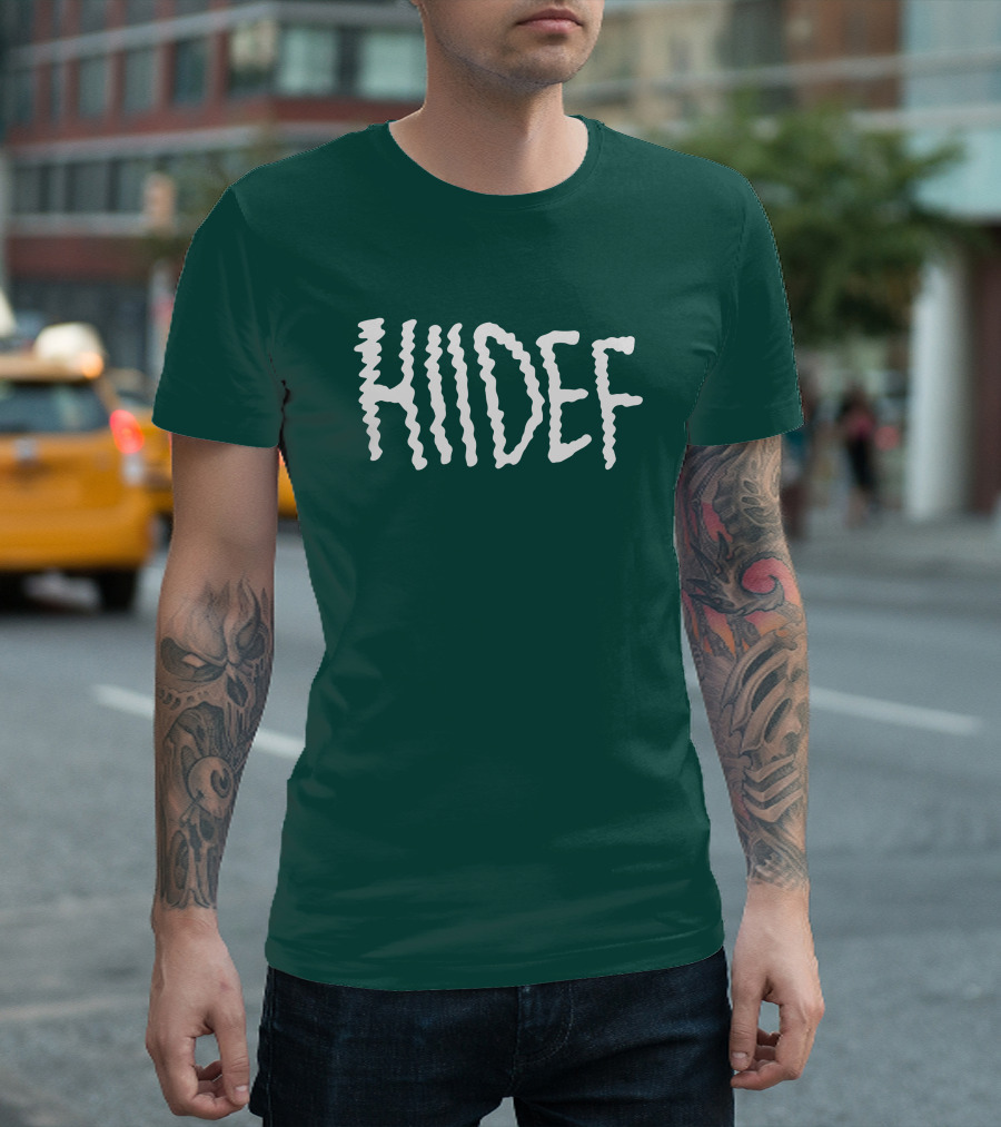 HIIDEF Black and White Wavy Text T-Shirt