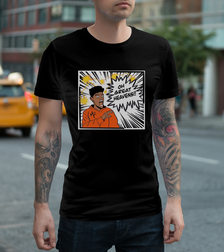 Oh Great Heavens Mark Adams Comic Style Burst T-Shirt