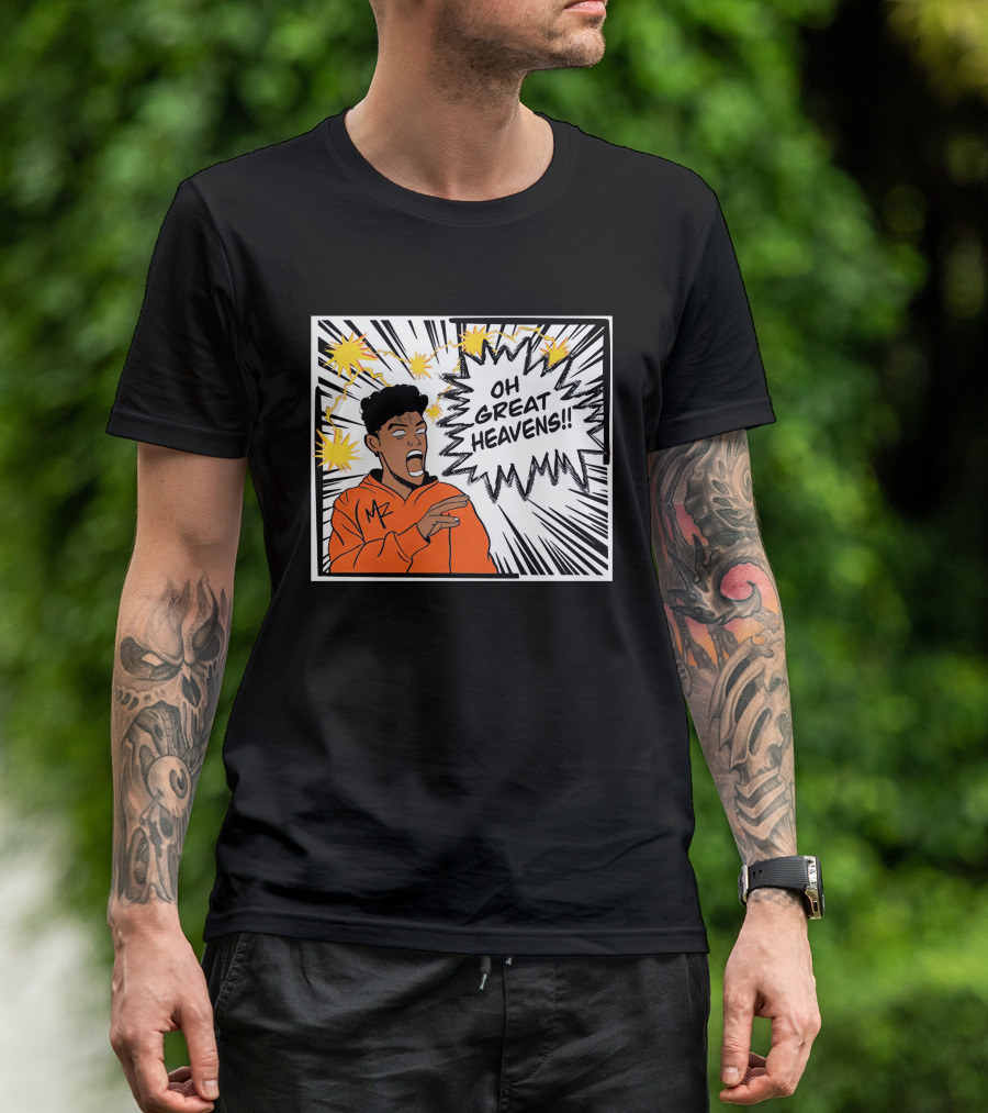 Oh Great Heavens Mark Adams Comic Style Burst T-Shirt