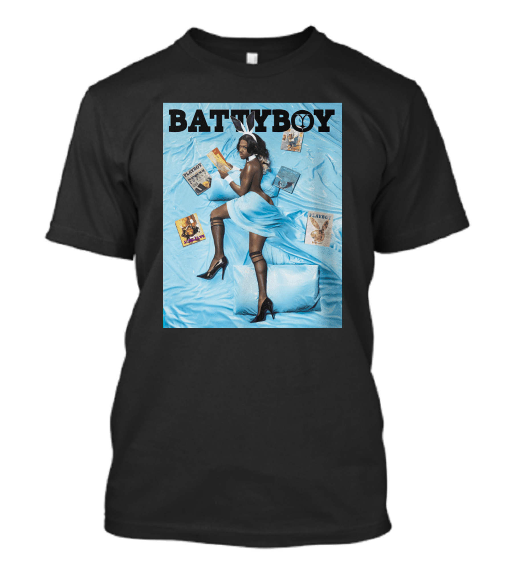 Lil Nas X Batty Boy Playful Cover Parody With Magazine Elements T-Shirt