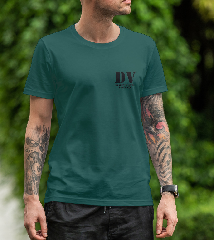 The Deplorable Veteran DV Dysfunctional Veterans Black T-Shirt