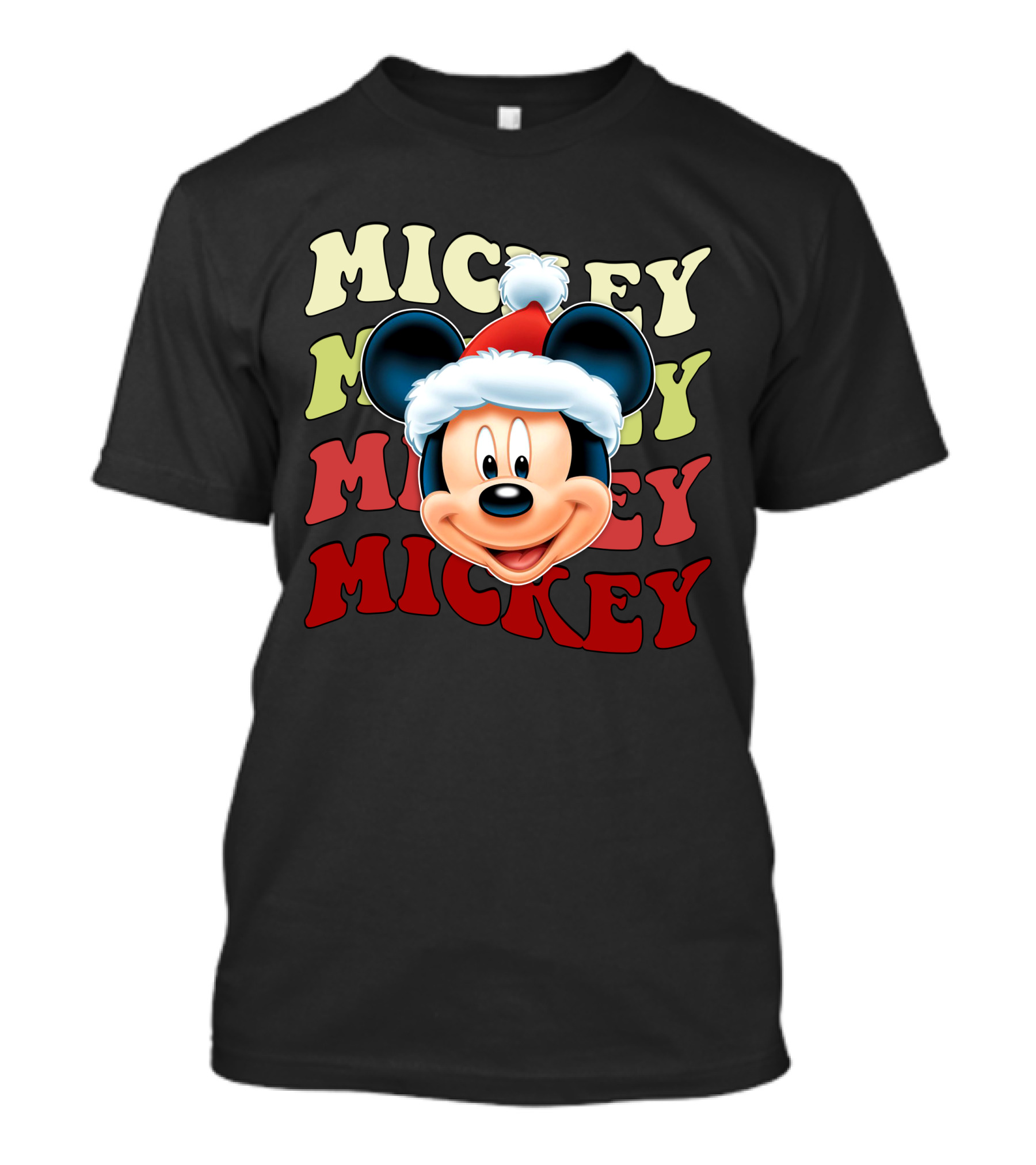 Mickey Mouse Christmas Santa Hat Holiday Festive T-Shirt