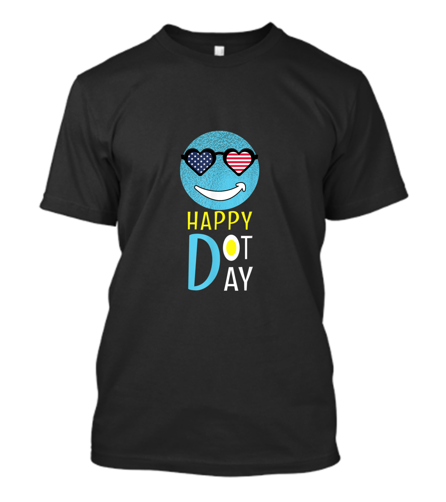 Happy International Dot Day September Smile American Flag Sunglasses T-Shirt