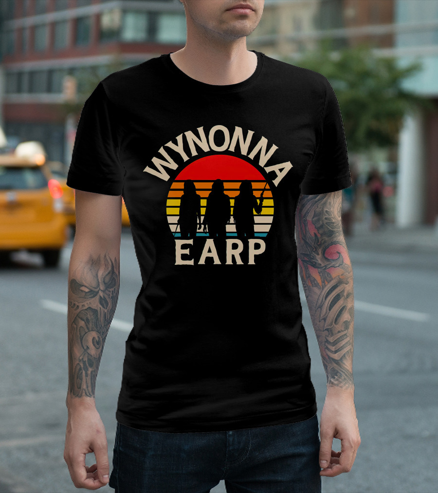 Wynonna Earp Silhouette with Sunset Stripes T-Shirt