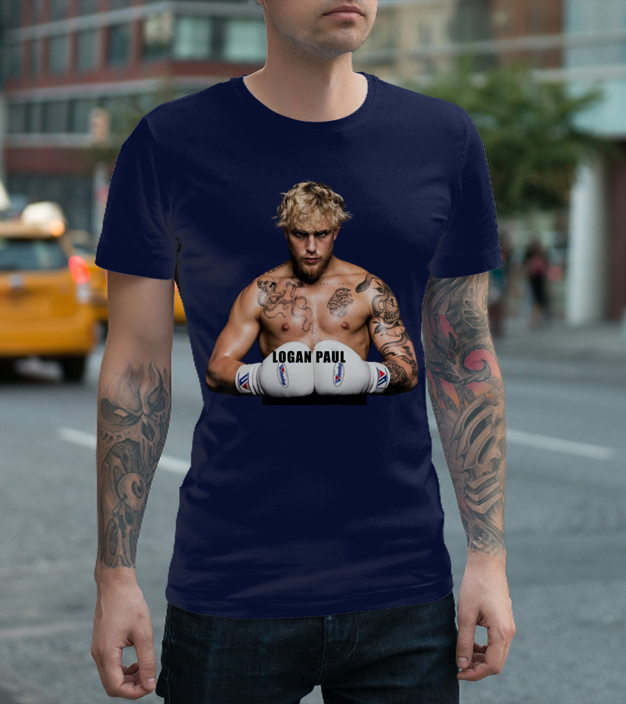 LOGAN PAUL Boxing Pose With Tattoos And Boxing Gloves T-Shirt