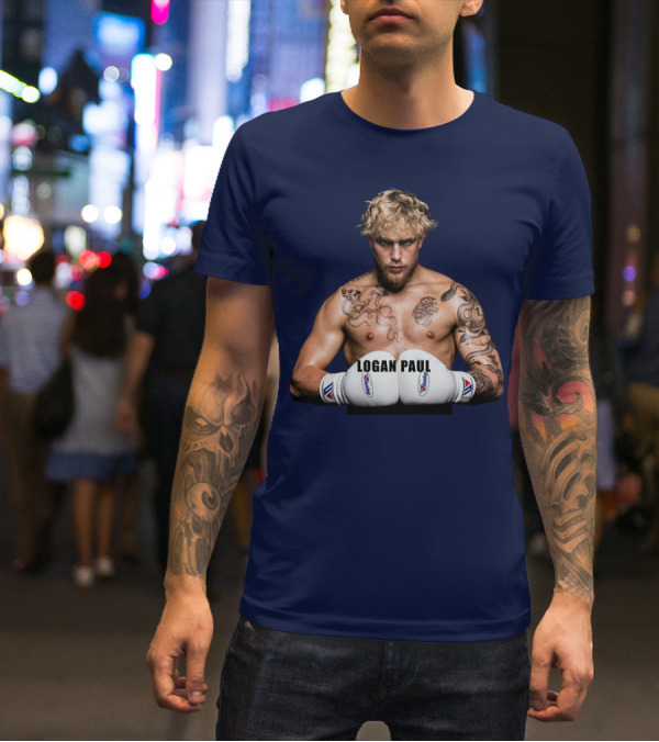 LOGAN PAUL Boxing Pose With Tattoos And Boxing Gloves T-Shirt