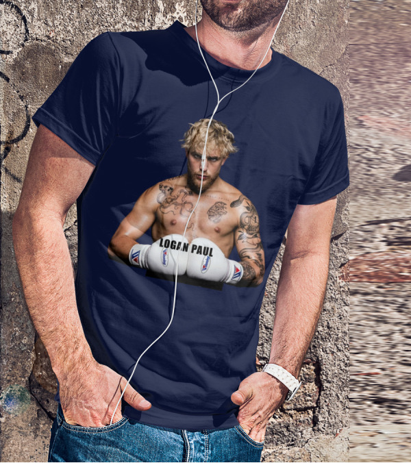 LOGAN PAUL Boxing Pose With Tattoos And Boxing Gloves T-Shirt