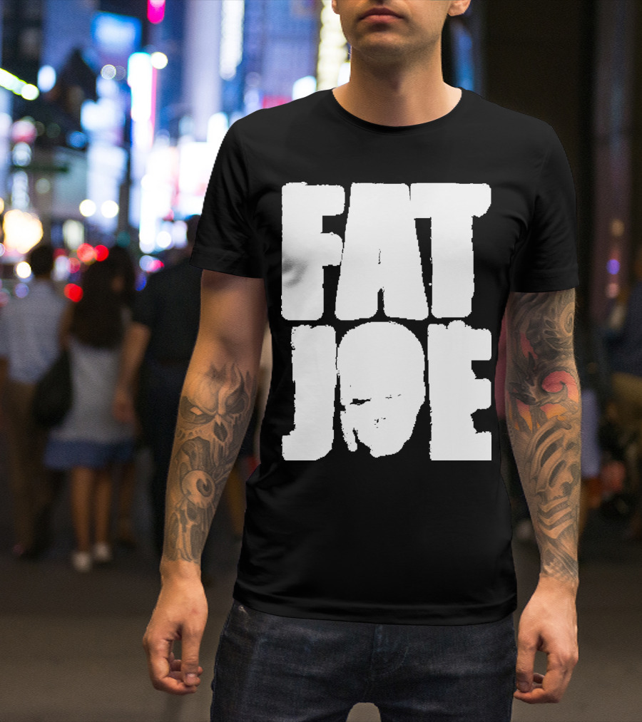 Fat Joe Face Inside Bold White Letters T-Shirt