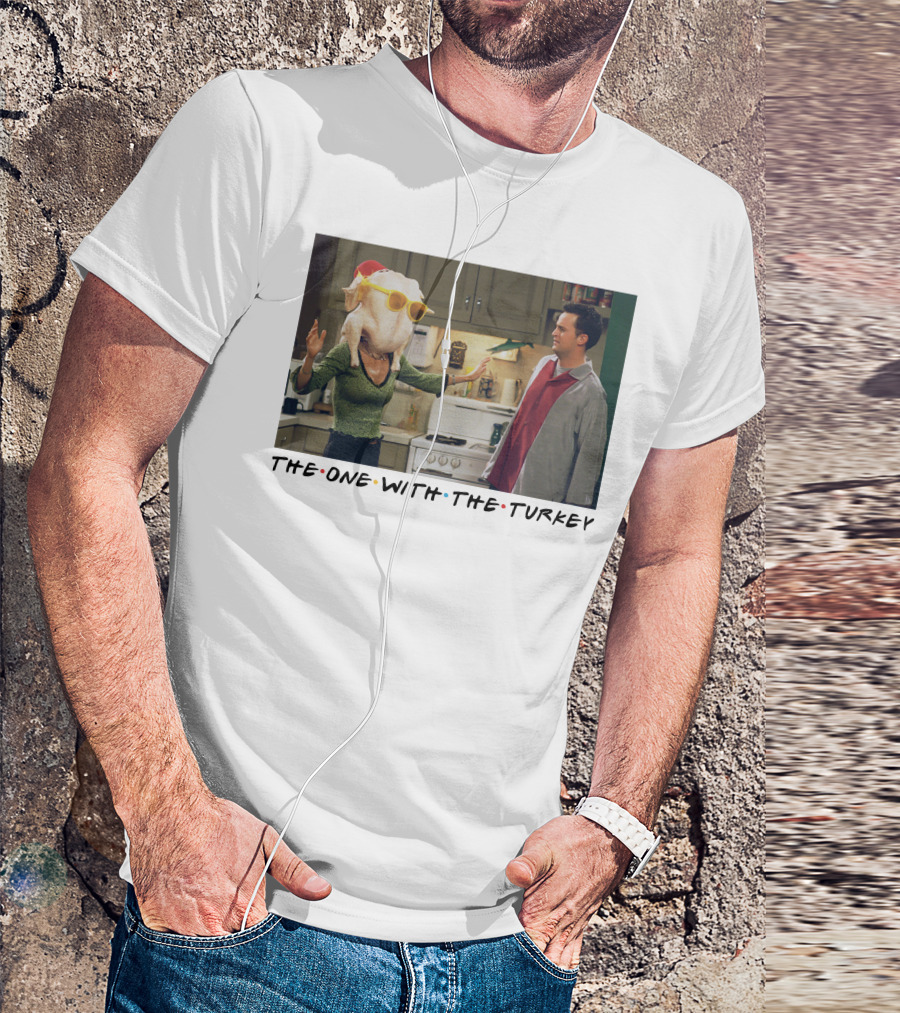 The One With The Turkey Glasses Santa Hat T-Shirt