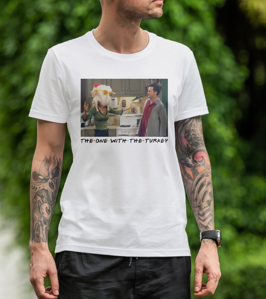 The One With The Turkey Glasses Santa Hat T-Shirt