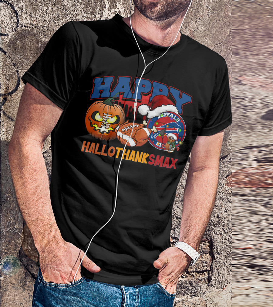 Happy Hallothanksmax Buffalo Football Holiday Fusion T-Shirt