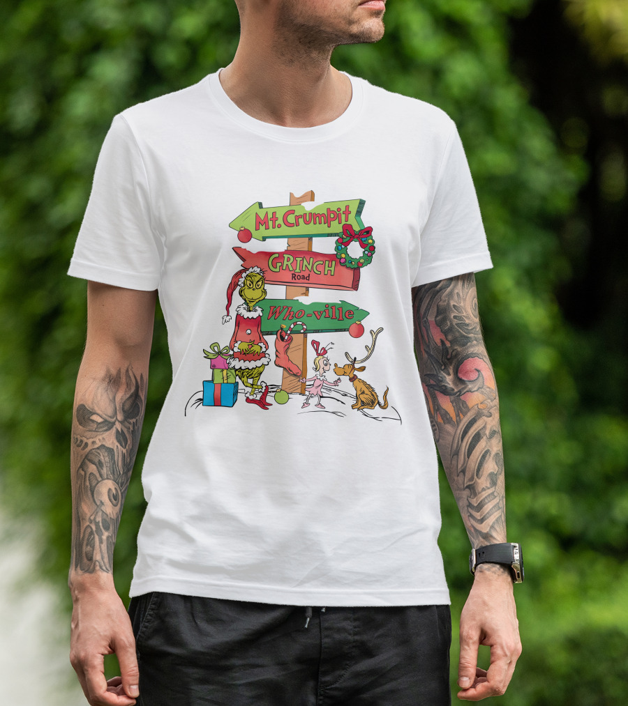 Merry Christmas Grinch Mt. Crumpit Grinch Road Who-ville T-Shirt