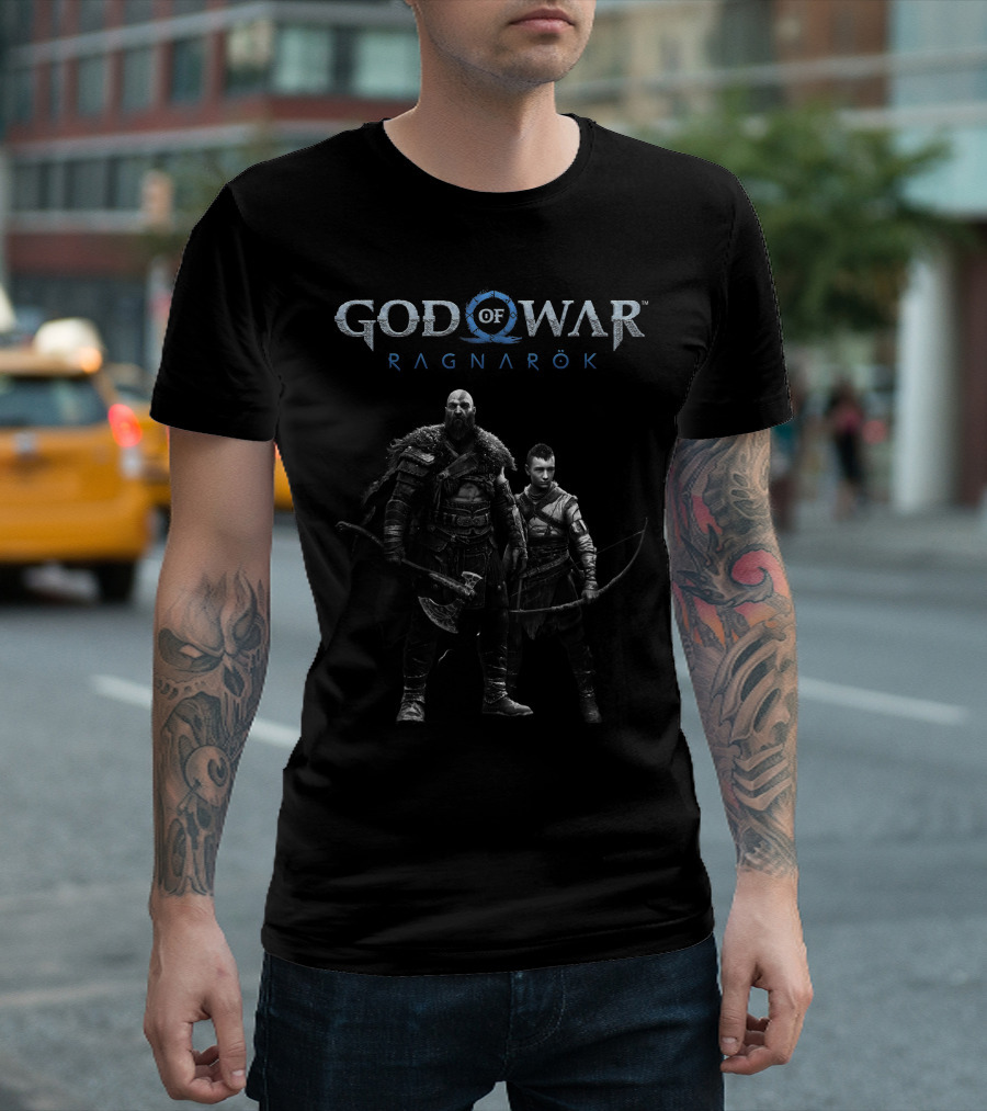 God of War Ragnarök Silver Kratos and Atreus T-Shirt