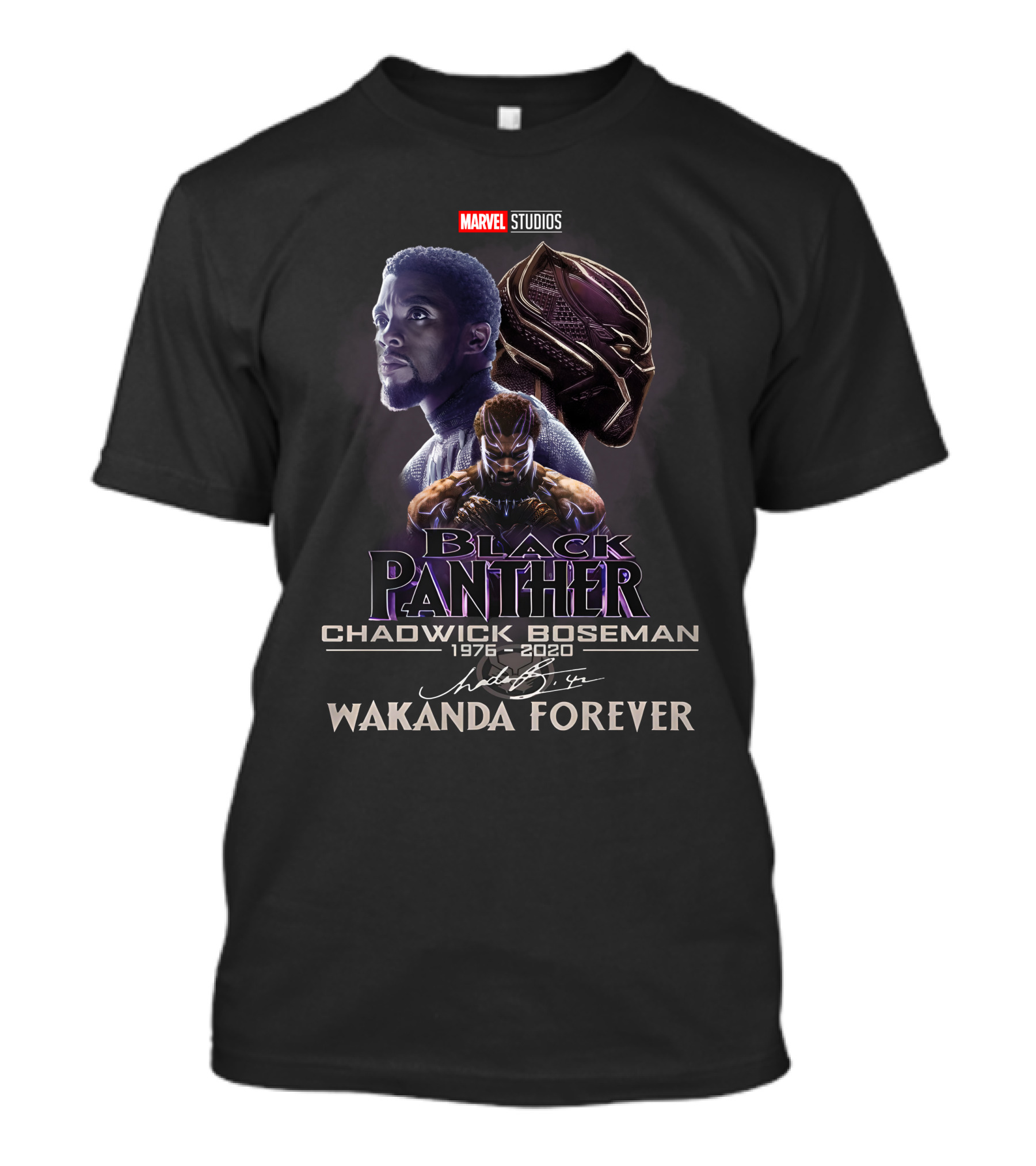 MARVEL STUDIOS BLACK PANTHER CHADWICK BOSEMAN WAKANDA FOREVER 1976-2020 T-Shirt