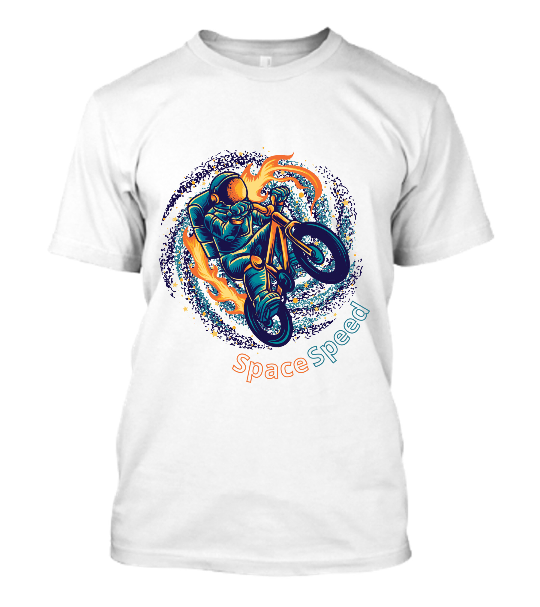 Space Speed Galactic Cyclist Adventure T-Shirt