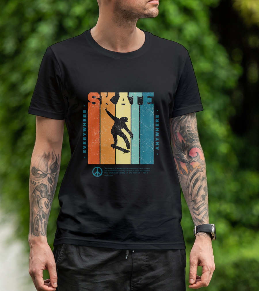 SKATE Everywhere Anywhere Peace T-Shirt