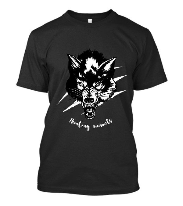 Hunting Animals Fierce Wolf Head With Claw Marks T-Shirt