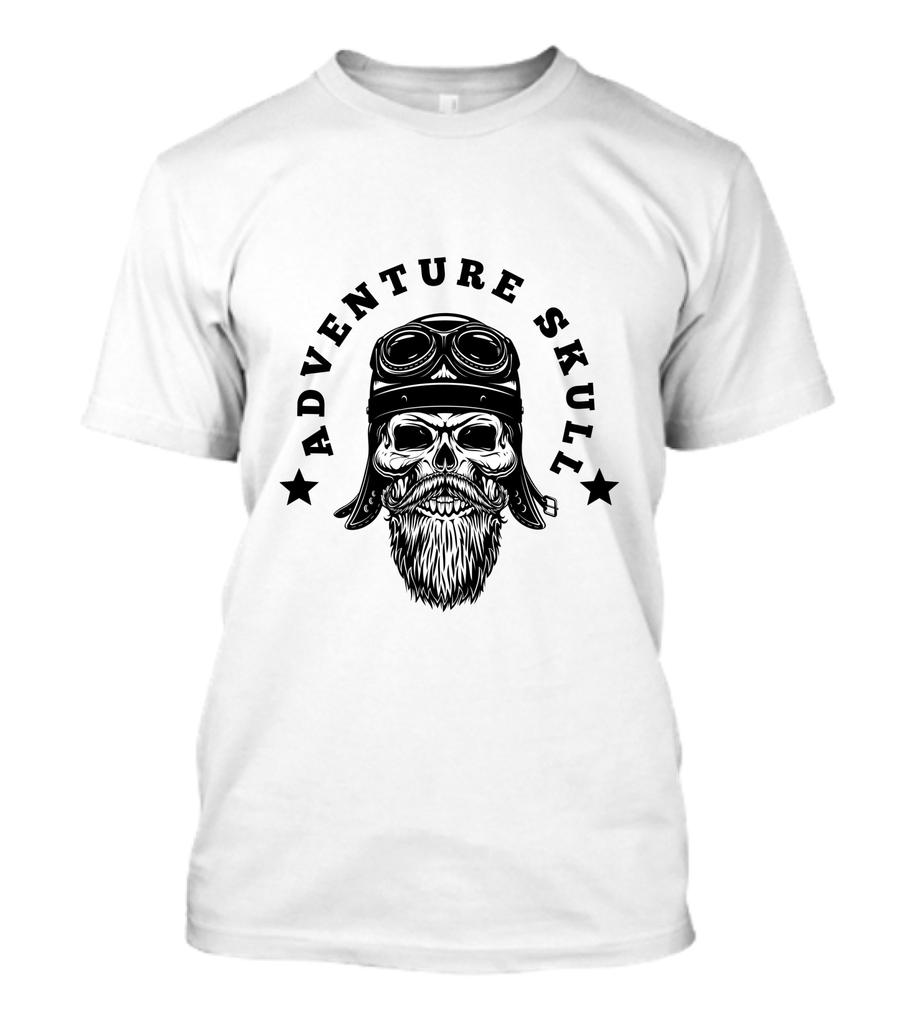 Adventure Skull Black Pilot T-Shirt