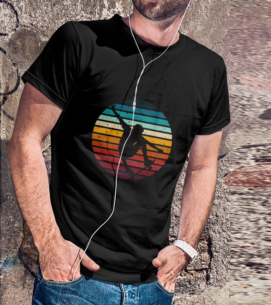 Skateboarding Silhouette Retro Sunset Vibes T-Shirt