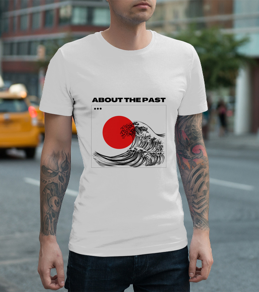 About the Past Red Sun and Great Wave T-Shirt